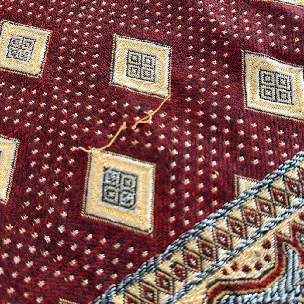 Tufail Tex Multan Pakistan Bed‎ Cover & Sham Fringe Red Gold Boho Indie Tapestry